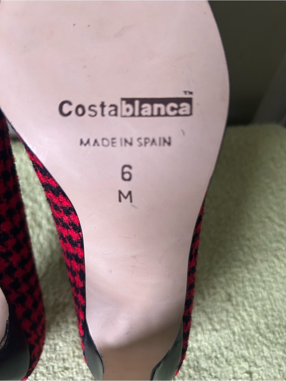 NWOB Costa Blanca Red & Black Houndstooth Pointed Pumps Sz 6 - Picture 11 of 12